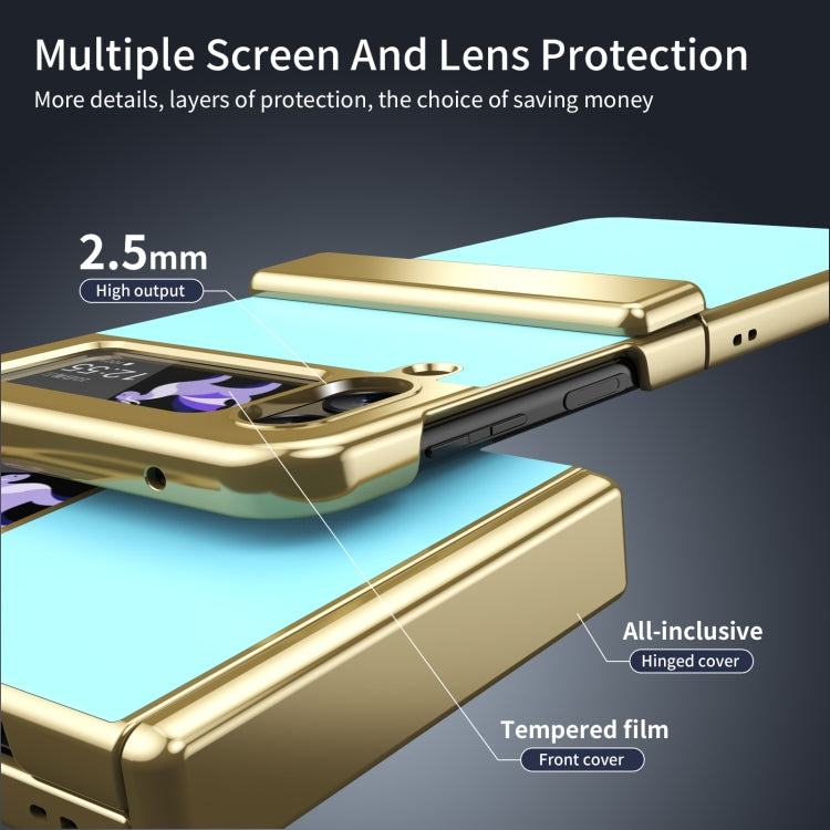 For Samsung Galaxy Z Flip4 Integrated AG Frosted Vacuum Plating Phone Case
