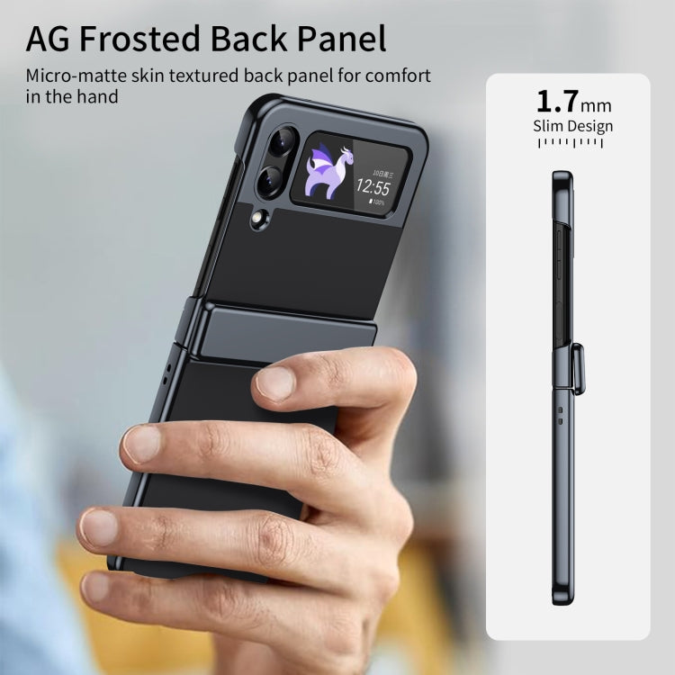 For Samsung Galaxy Z Flip4 Integrated AG Frosted Vacuum Plating Phone Case