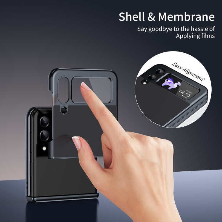 For Samsung Galaxy Z Flip4 Integrated AG Frosted Vacuum Plating Phone Case