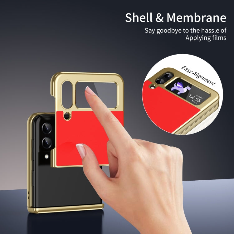 For Samsung Galaxy Z Flip4 Integrated AG Frosted Vacuum Plating Phone Case