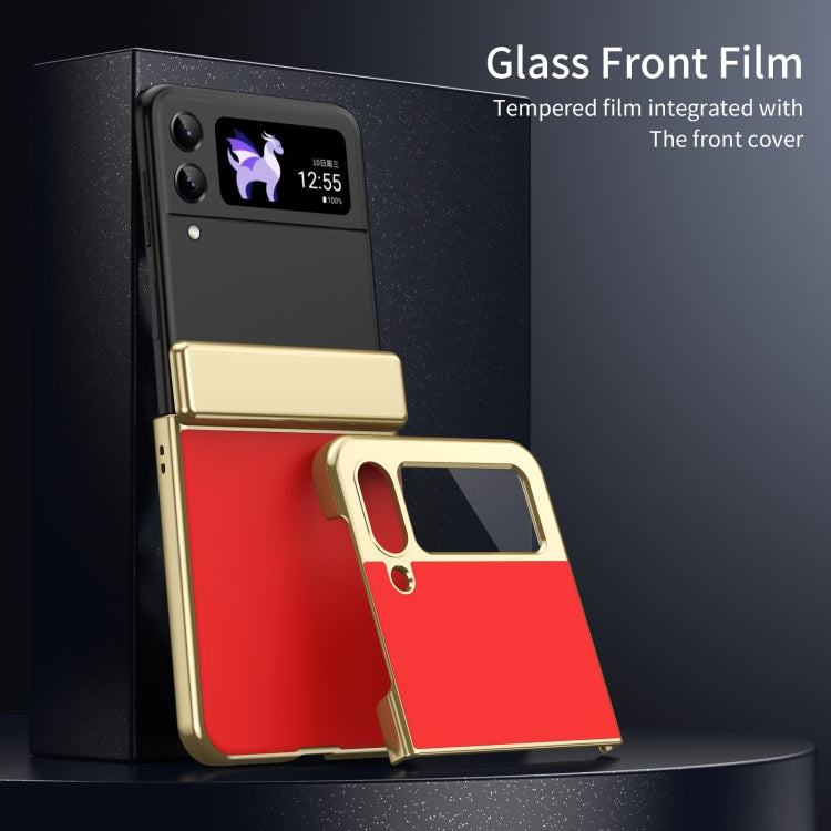 For Samsung Galaxy Z Flip4 Integrated AG Frosted Vacuum Plating Phone Case