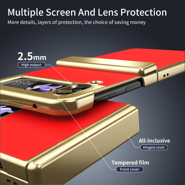 For Samsung Galaxy Z Flip4 Integrated AG Frosted Vacuum Plating Phone Case