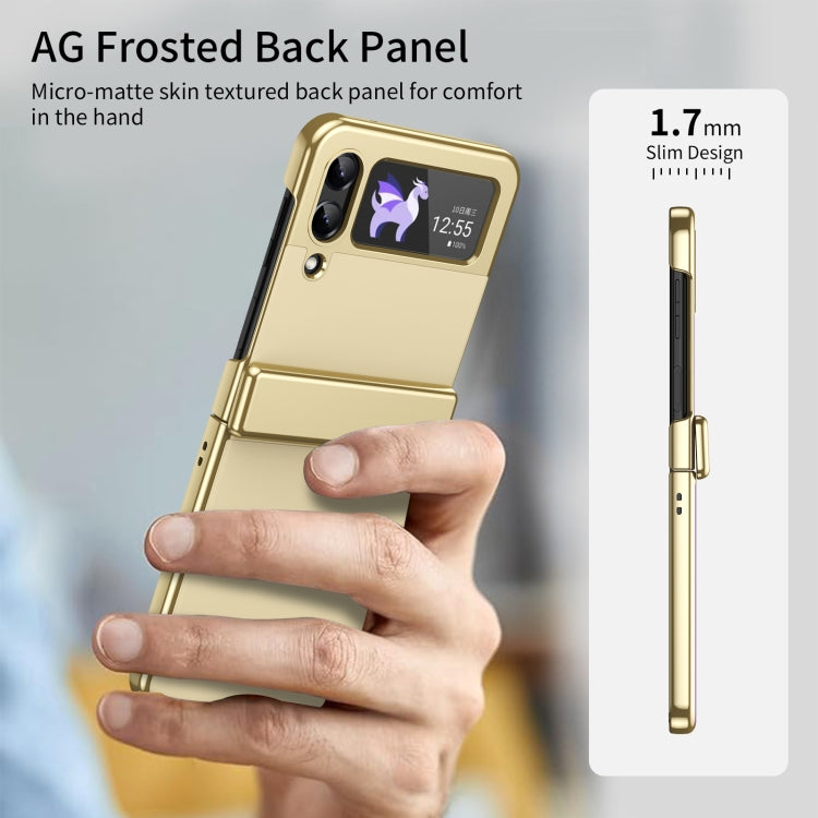 For Samsung Galaxy Z Flip4 Integrated AG Frosted Vacuum Plating Phone Case