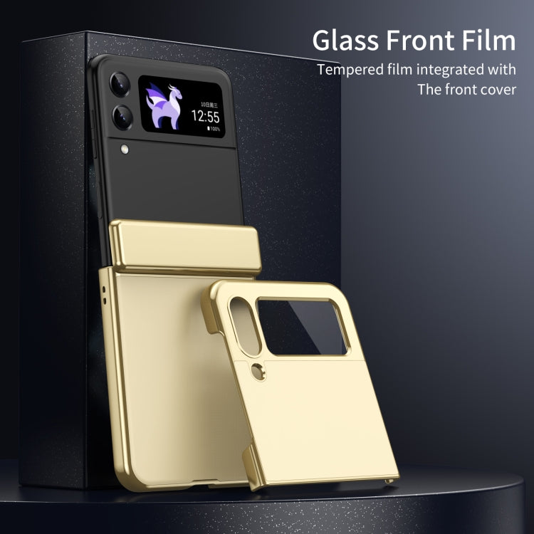 For Samsung Galaxy Z Flip4 Integrated AG Frosted Vacuum Plating Phone Case