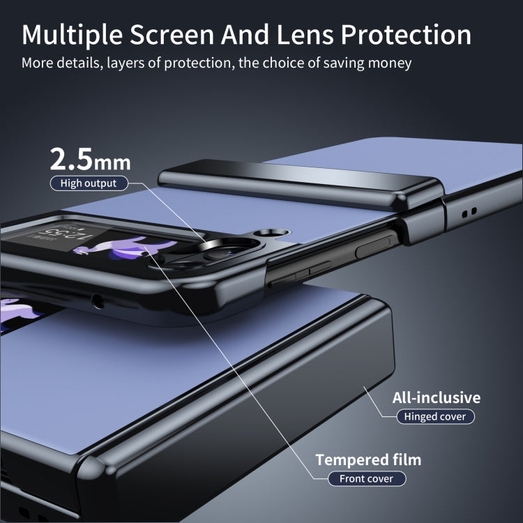 For Samsung Galaxy Z Flip4 Integrated AG Frosted Vacuum Plating Phone Case