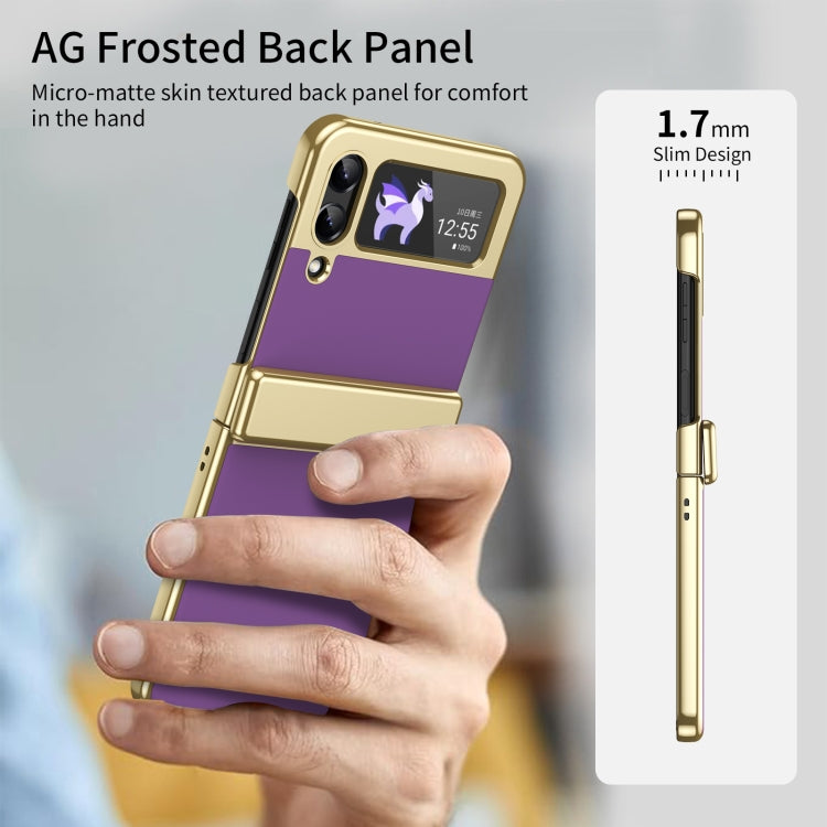 For Samsung Galaxy Z Flip4 Integrated AG Frosted Vacuum Plating Phone Case