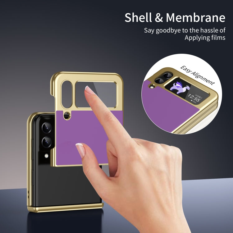 For Samsung Galaxy Z Flip4 Integrated AG Frosted Vacuum Plating Phone Case