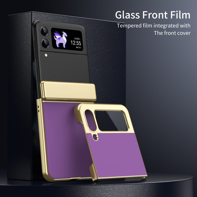 For Samsung Galaxy Z Flip4 Integrated AG Frosted Vacuum Plating Phone Case