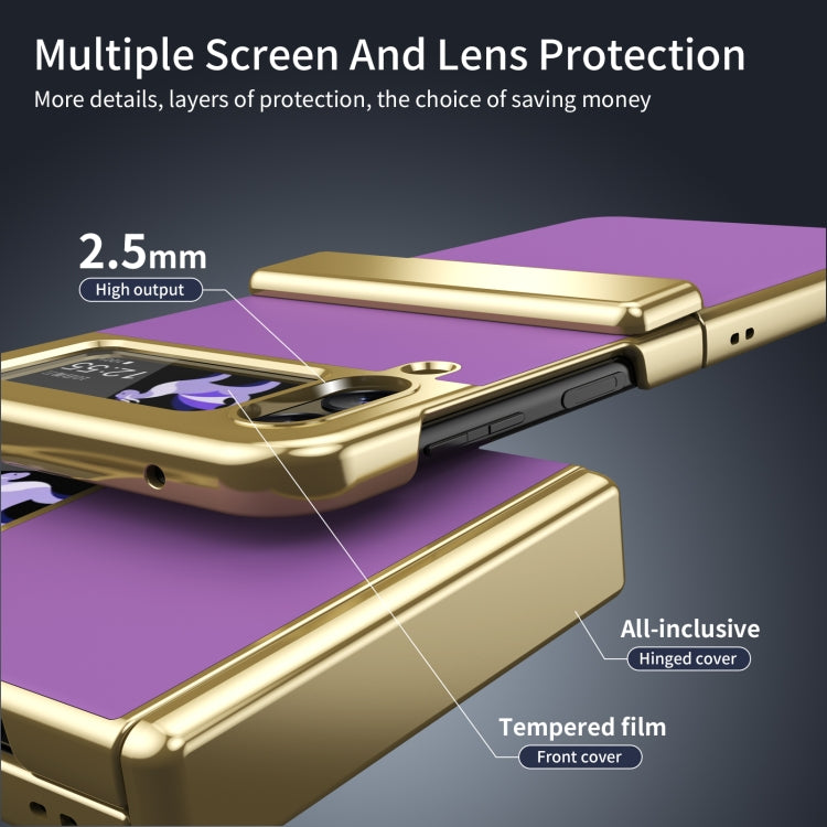 For Samsung Galaxy Z Flip4 Integrated AG Frosted Vacuum Plating Phone Case
