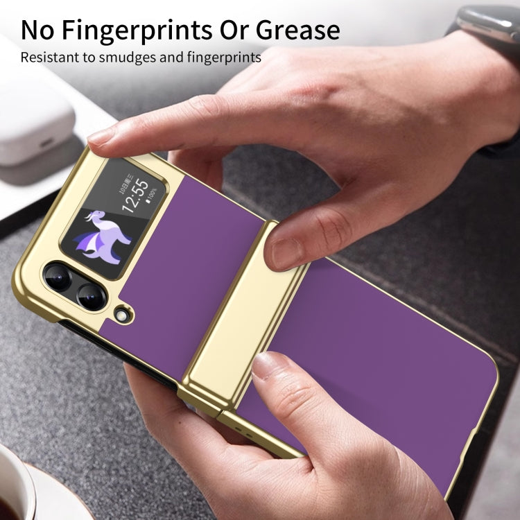 For Samsung Galaxy Z Flip4 Integrated AG Frosted Vacuum Plating Phone Case