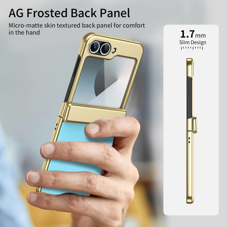 For Samsung Galaxy Z Flip5 Integrated AG Frosted Vacuum Plating Phone Case