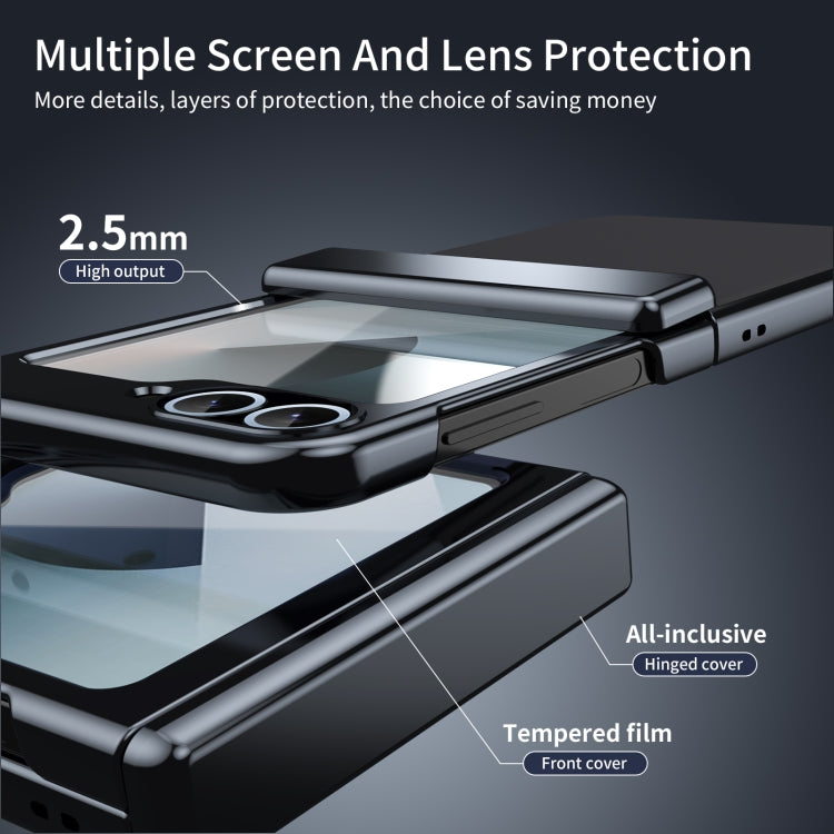 For Samsung Galaxy Z Flip5 Integrated AG Frosted Vacuum Plating Phone Case