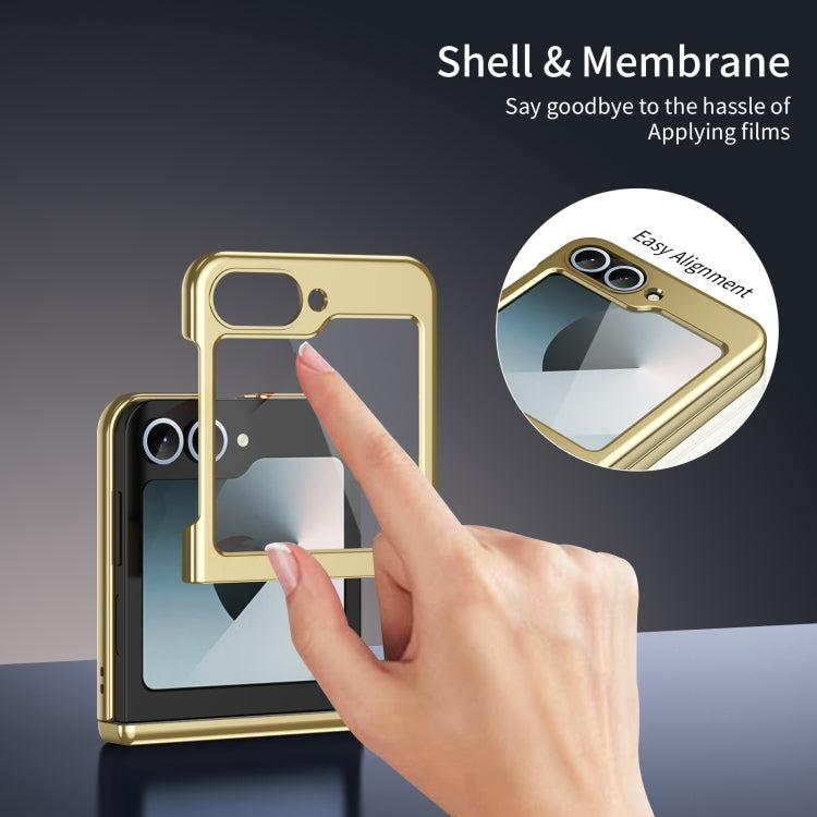 For Samsung Galaxy Z Flip5 Integrated AG Frosted Vacuum Plating Phone Case
