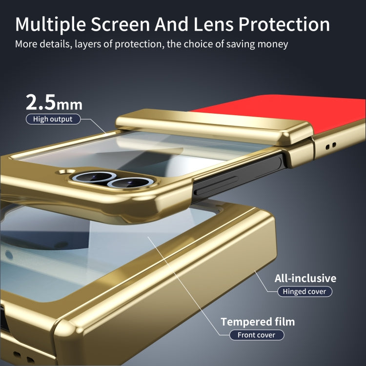 For Samsung Galaxy Z Flip5 Integrated AG Frosted Vacuum Plating Phone Case