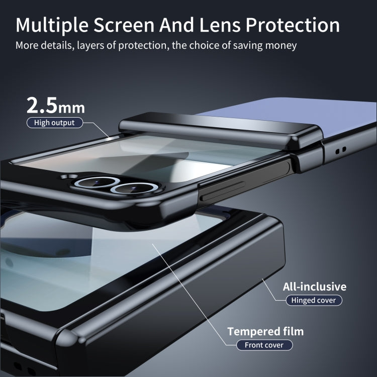 For Samsung Galaxy Z Flip5 Integrated AG Frosted Vacuum Plating Phone Case