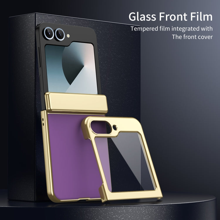 For Samsung Galaxy Z Flip5 Integrated AG Frosted Vacuum Plating Phone Case