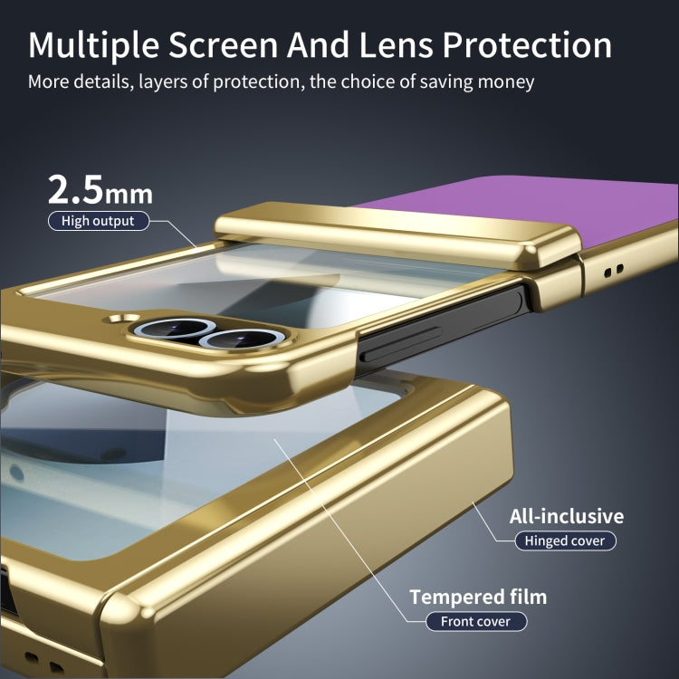 For Samsung Galaxy Z Flip5 Integrated AG Frosted Vacuum Plating Phone Case