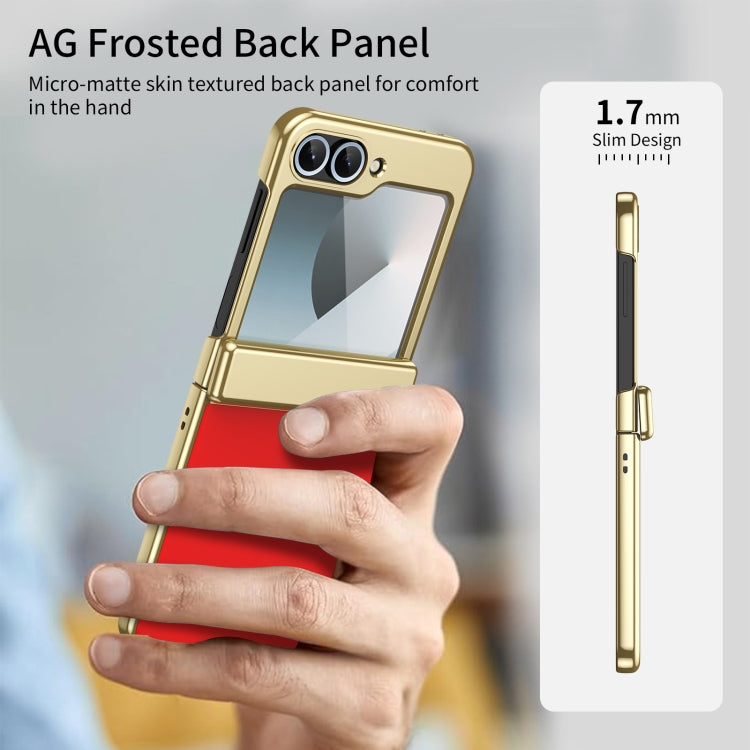 For Samsung Galaxy Z Flip6 / Flip7 FE Integrated AG Frosted Vacuum Plating Phone Case