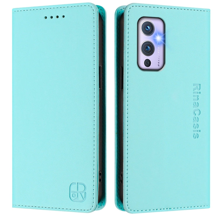 For OnePlus 9 RC01 Dual-Folded Magnetic Suction RFID Leather Phone Case