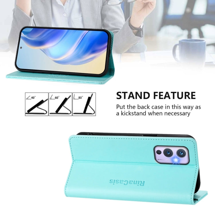 For OnePlus 9 RC01 Dual-Folded Magnetic Suction RFID Leather Phone Case