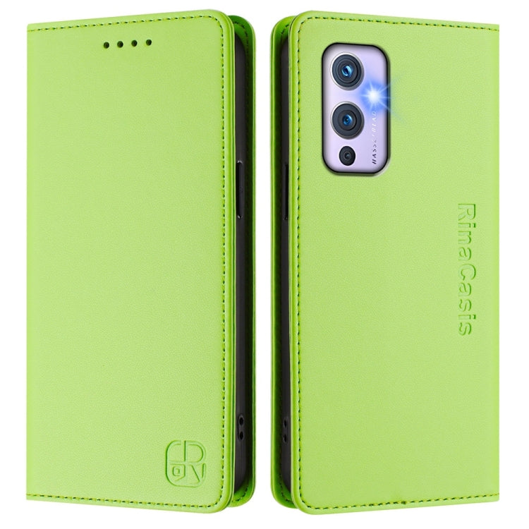 For OnePlus 9 RC01 Dual-Folded Magnetic Suction RFID Leather Phone Case