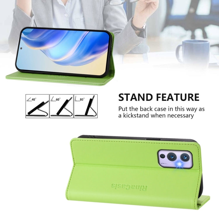 For OnePlus 9 RC01 Dual-Folded Magnetic Suction RFID Leather Phone Case