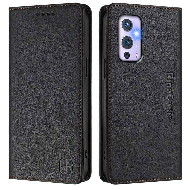 For OnePlus 9 RC01 Dual-Folded Magnetic Suction RFID Leather Phone Case