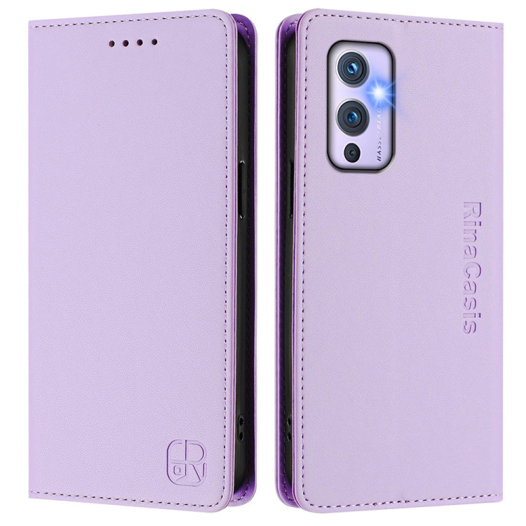 For OnePlus 9 RC01 Dual-Folded Magnetic Suction RFID Leather Phone Case