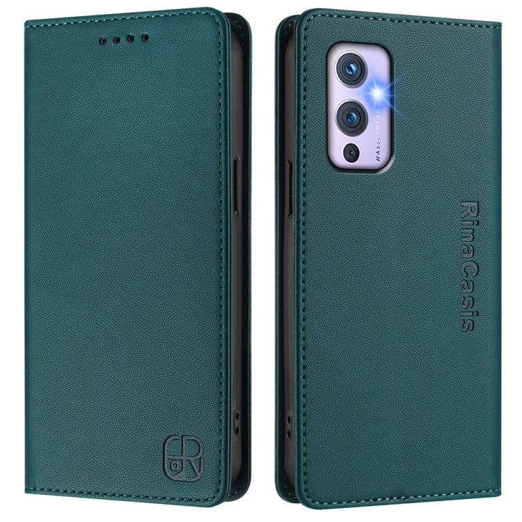 For OnePlus 9 RC01 Dual-Folded Magnetic Suction RFID Leather Phone Case
