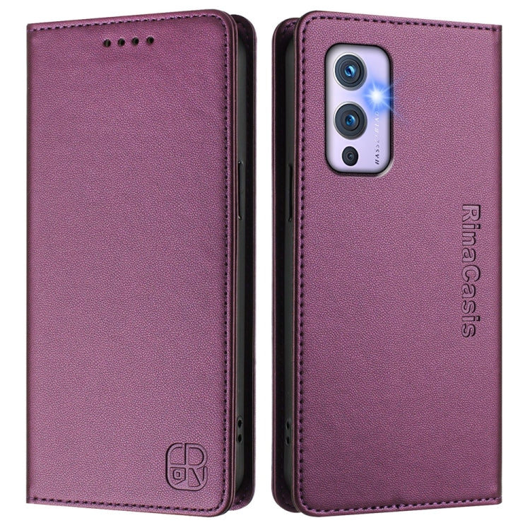 For OnePlus 9 RC01 Dual-Folded Magnetic Suction RFID Leather Phone Case