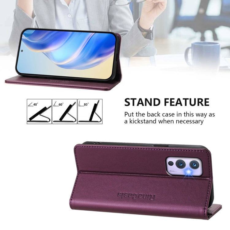 For OnePlus 9 RC01 Dual-Folded Magnetic Suction RFID Leather Phone Case