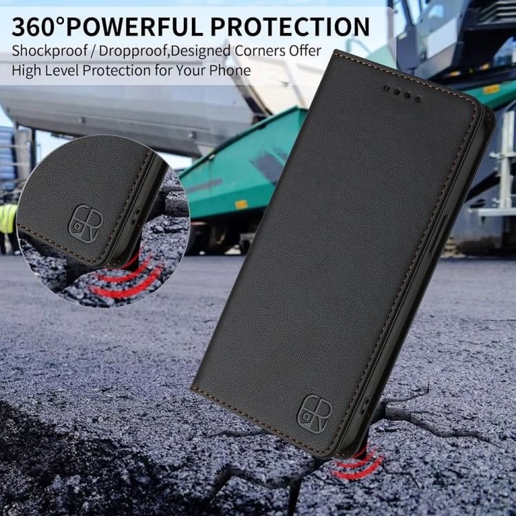 For OnePlus 9 Pro RC01 Dual-Folded Magnetic Suction RFID Leather Phone Case
