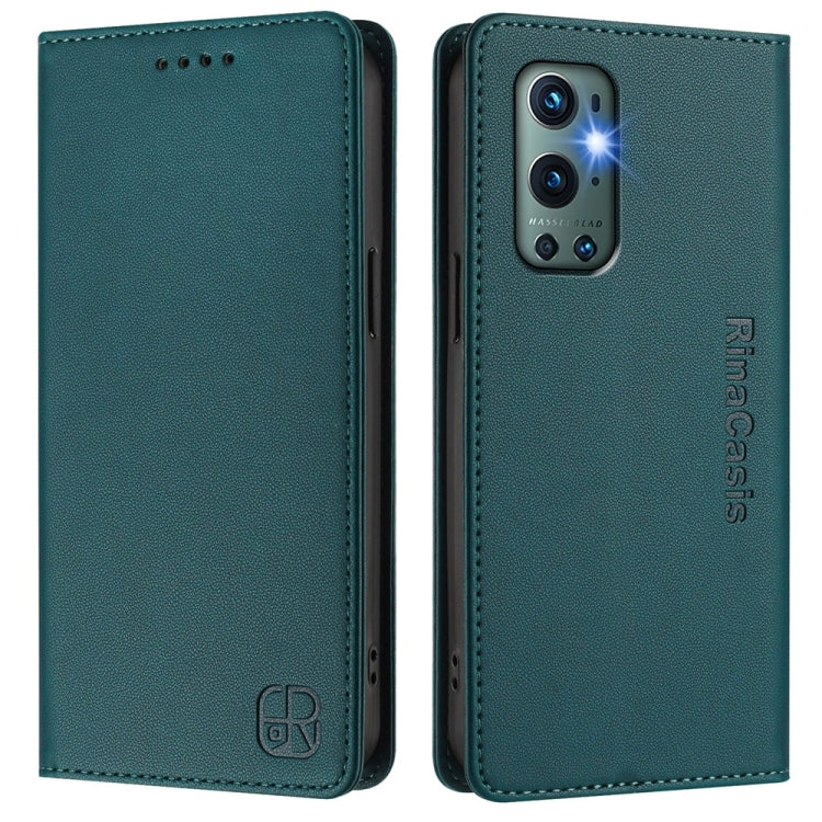For OnePlus 9 Pro RC01 Dual-Folded Magnetic Suction RFID Leather Phone Case