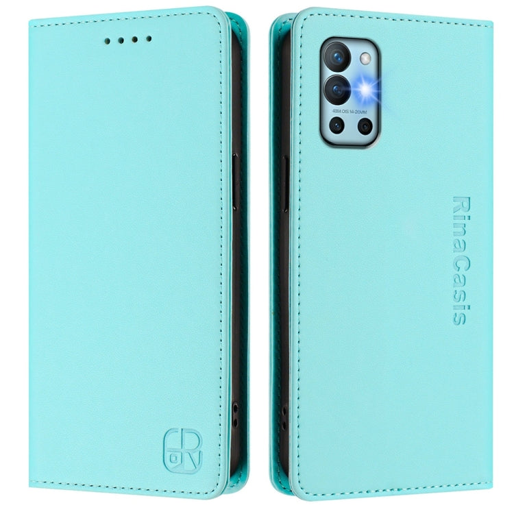 For OnePlus 9R / OnePlus 8T RC01 Dual-Folded Magnetic Suction RFID Leather Phone Case