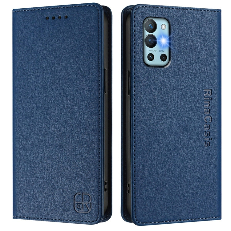 For OnePlus 9R / OnePlus 8T RC01 Dual-Folded Magnetic Suction RFID Leather Phone Case