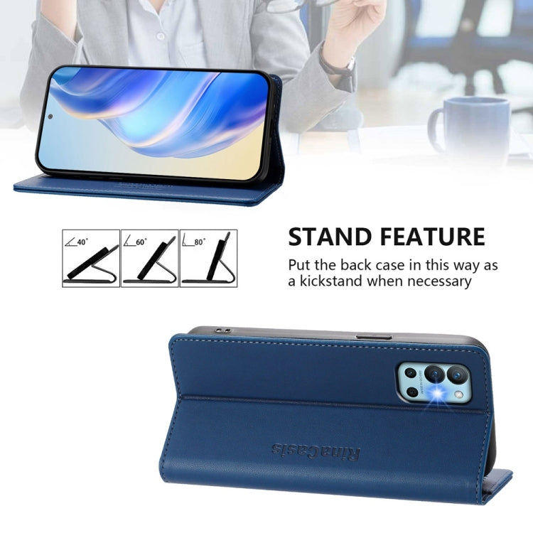 For OnePlus 9R / OnePlus 8T RC01 Dual-Folded Magnetic Suction RFID Leather Phone Case