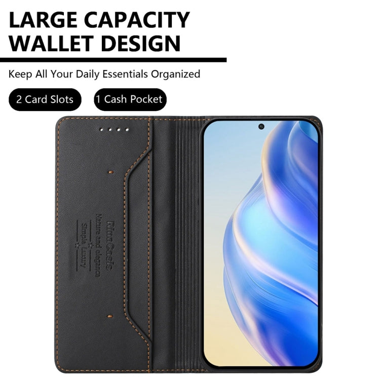 For OnePlus 10 Pro RC01 Dual-Folded Magnetic Suction RFID Leather Phone Case