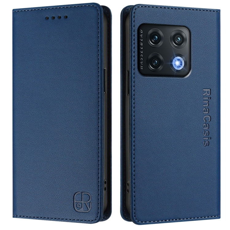 For OnePlus 10 Pro RC01 Dual-Folded Magnetic Suction RFID Leather Phone Case
