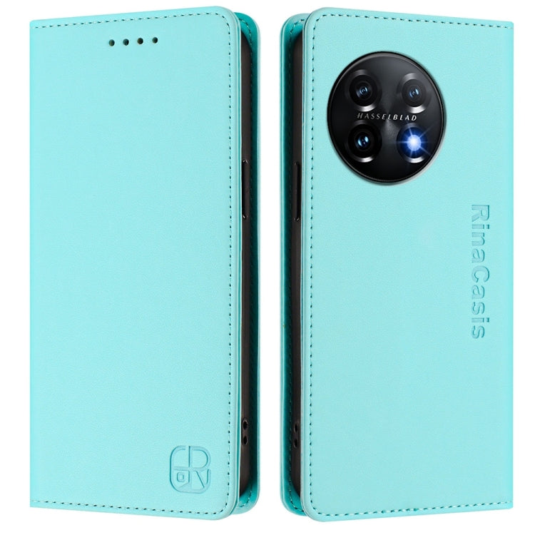 For OnePlus 11 RC01 Dual-Folded Magnetic Suction RFID Leather Phone Case
