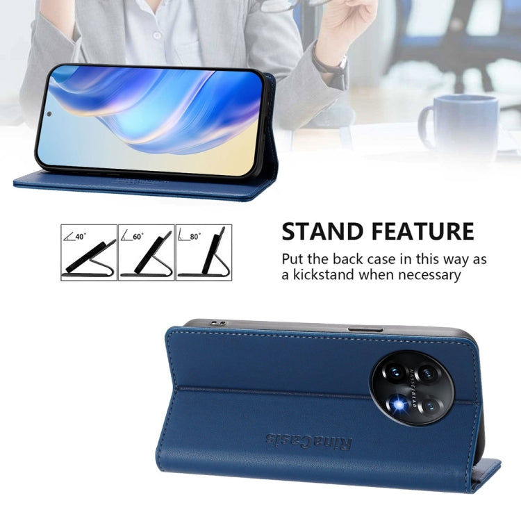 For OnePlus 11 RC01 Dual-Folded Magnetic Suction RFID Leather Phone Case