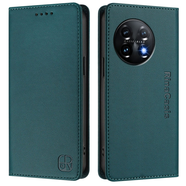 For OnePlus 11 RC01 Dual-Folded Magnetic Suction RFID Leather Phone Case