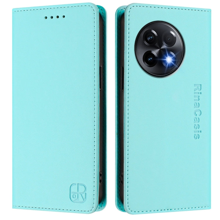 For OnePlus 11R RC01 Dual-Folded Magnetic Suction RFID Leather Phone Case
