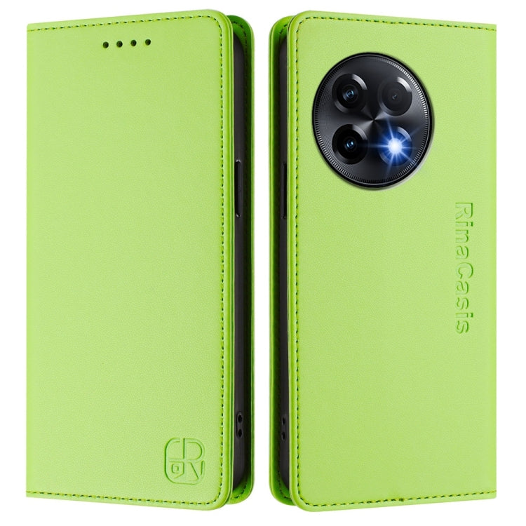 For OnePlus 11R RC01 Dual-Folded Magnetic Suction RFID Leather Phone Case