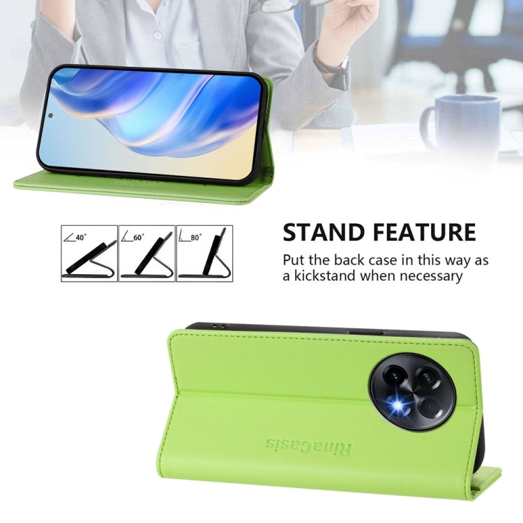 For OnePlus 11R RC01 Dual-Folded Magnetic Suction RFID Leather Phone Case