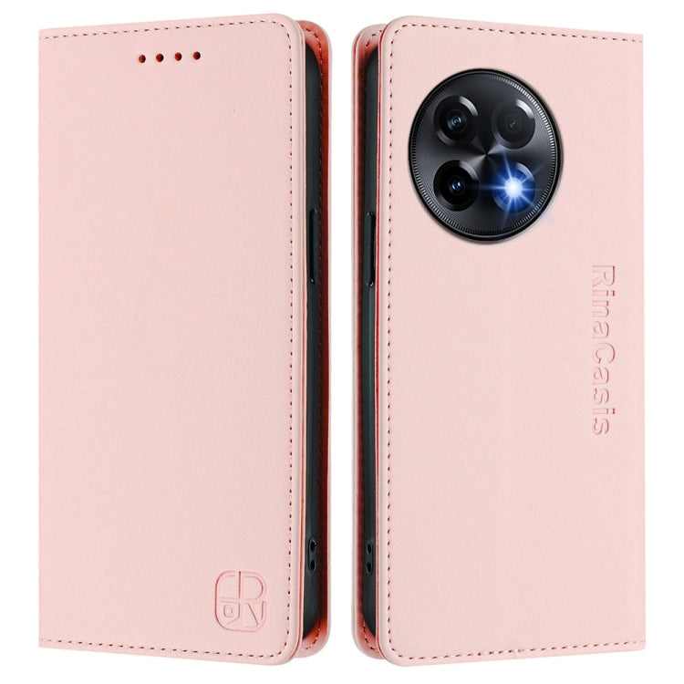 For OnePlus 11R RC01 Dual-Folded Magnetic Suction RFID Leather Phone Case