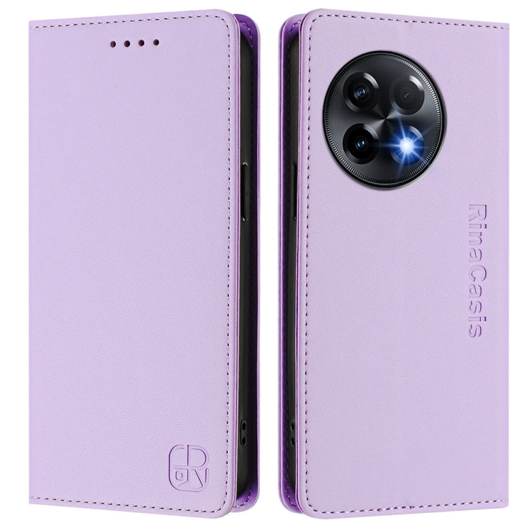 For OnePlus 11R RC01 Dual-Folded Magnetic Suction RFID Leather Phone Case