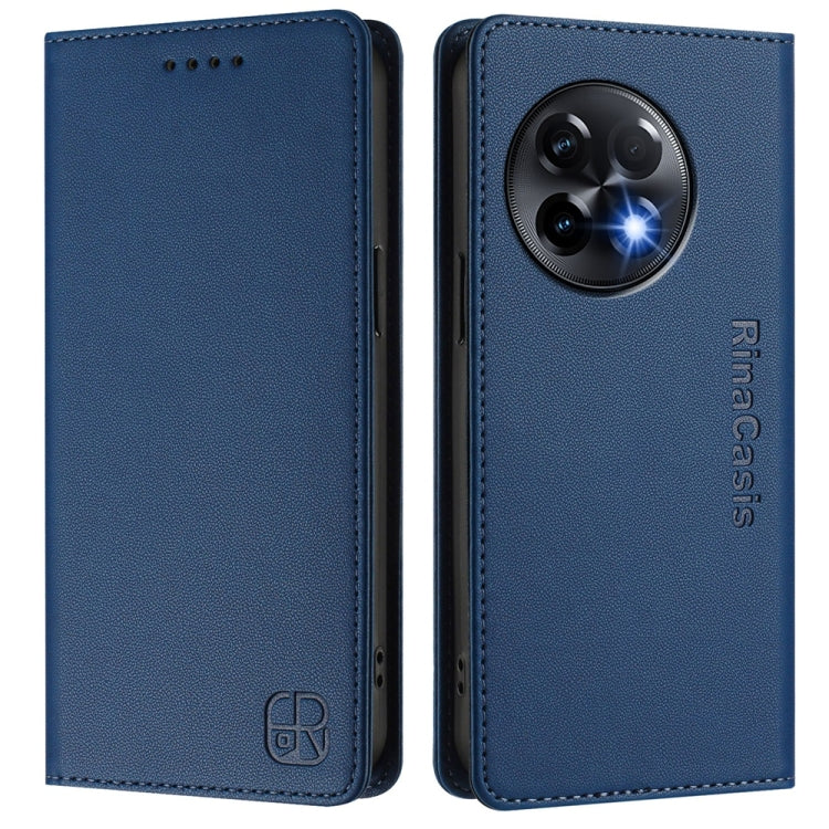 For OnePlus 11R RC01 Dual-Folded Magnetic Suction RFID Leather Phone Case