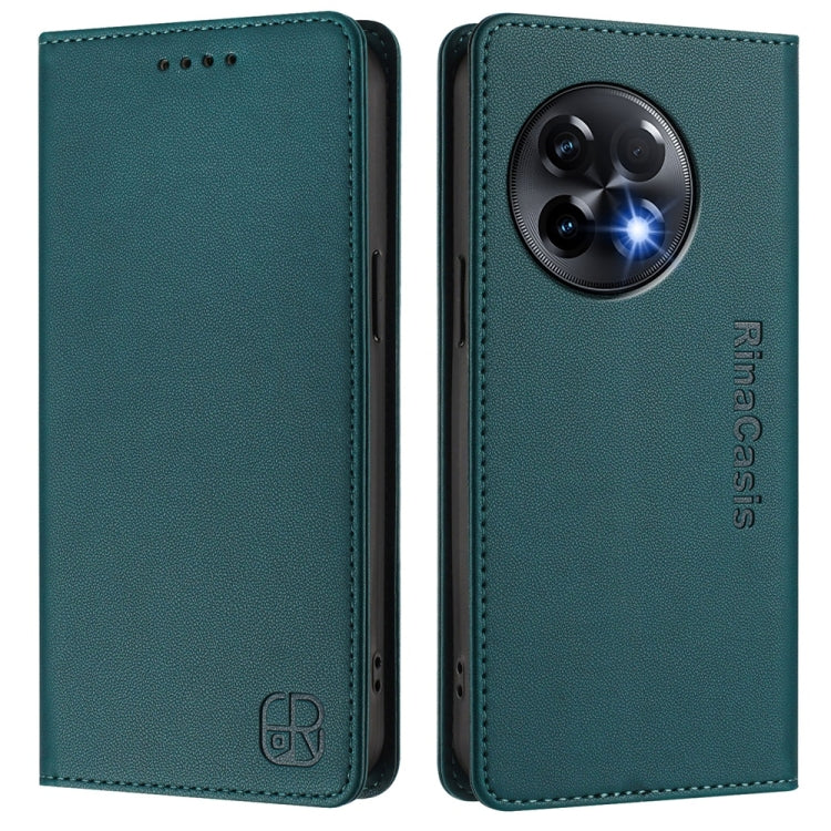 For OnePlus 11R RC01 Dual-Folded Magnetic Suction RFID Leather Phone Case