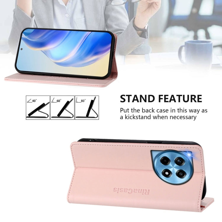 For OnePlus 12 Global RC01 Dual-Folded Magnetic Suction RFID Leather Phone Case