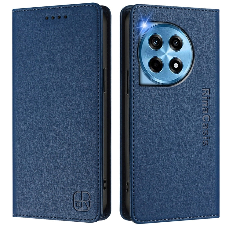 For OnePlus 12 Global RC01 Dual-Folded Magnetic Suction RFID Leather Phone Case